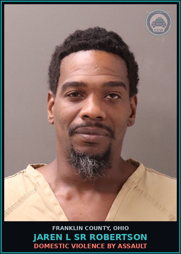 Booking mugshot of Jaren L Sr Robertson in Franklin County