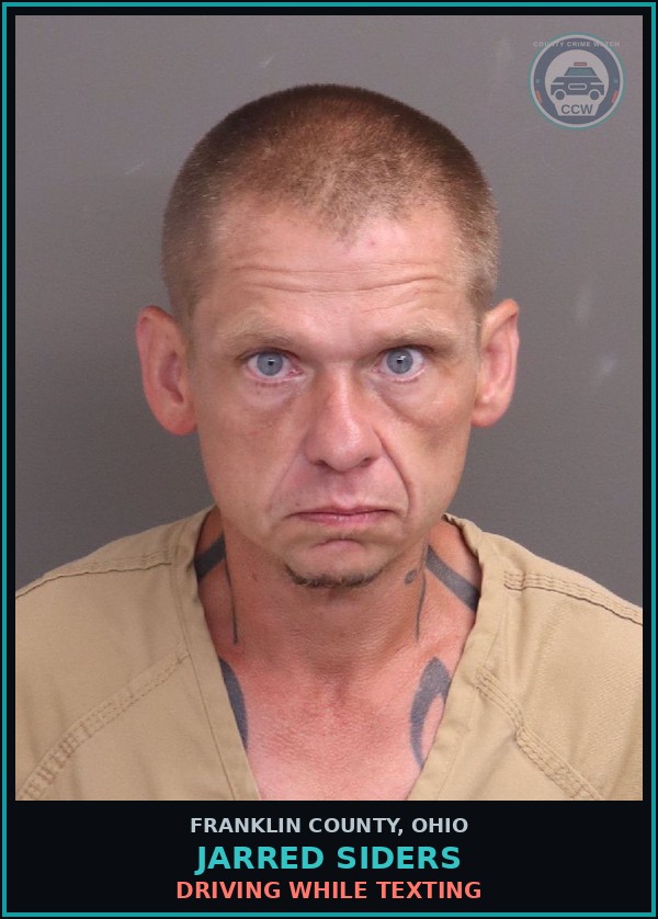 Booking mugshot of Jarred Siders in Franklin County