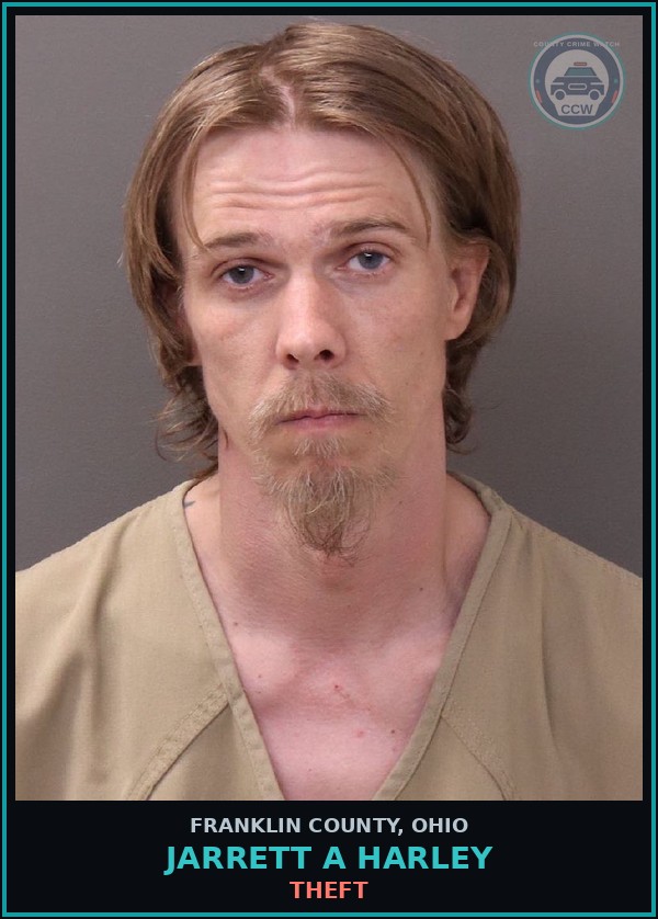 Booking mugshot of Jarrett A Harley in Franklin County