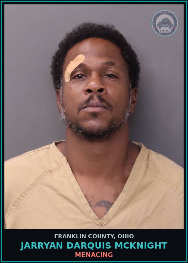 Booking mugshot of Jarryan Darquis Mcknight in Franklin County