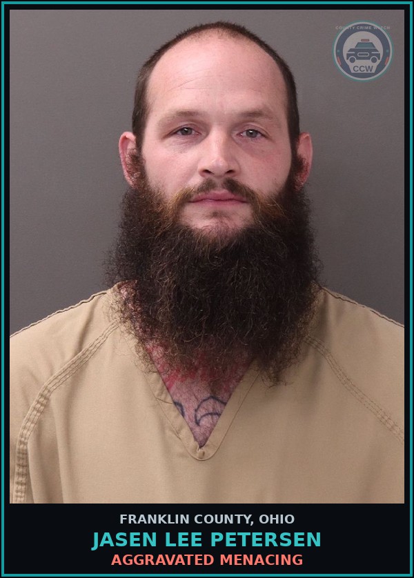 Booking mugshot of Jasen Lee Petersen in Franklin County