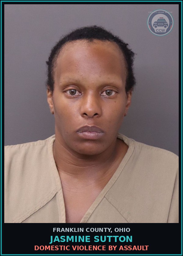 Booking mugshot of Jasmine Sutton in Franklin County