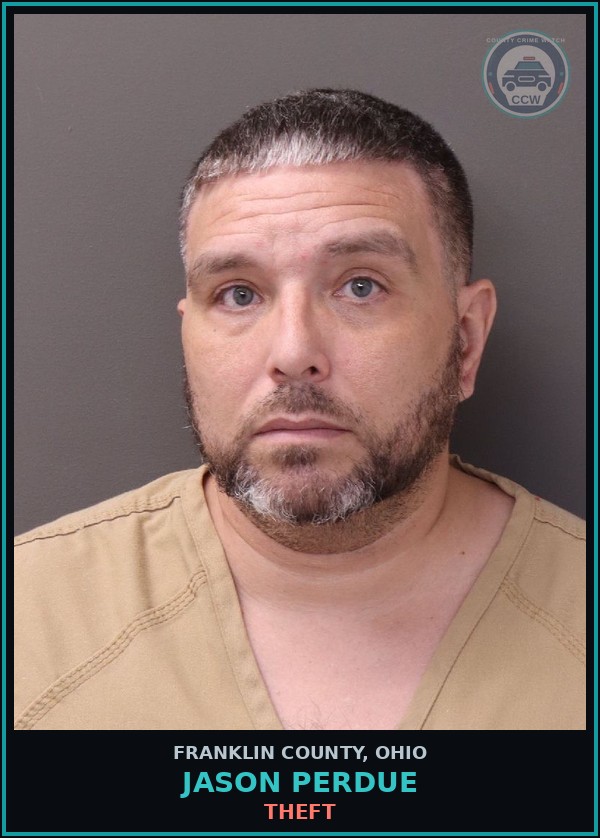 Booking mugshot of Jason Perdue in Franklin County