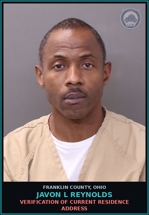 Booking mugshot of Javon L Reynolds in Franklin County