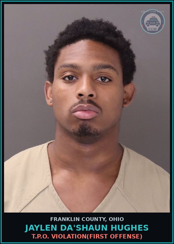 Booking mugshot of Jaylen Da'Shaun Hughes in Franklin County
