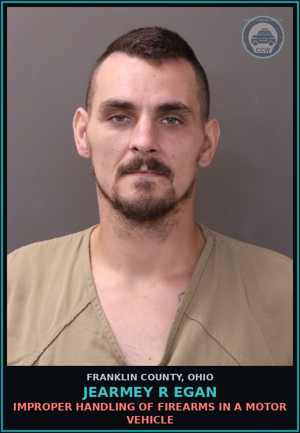 Booking mugshot of Jearmey R Egan in Franklin County