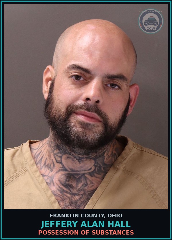 Booking mugshot of Jeffery Alan Hall in Franklin County