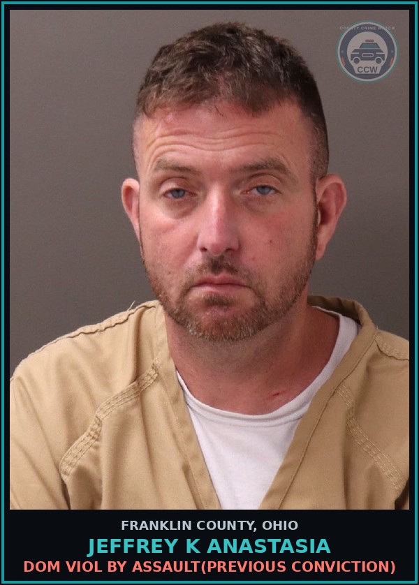 Booking mugshot of Jeffrey K Anastasia in Franklin County