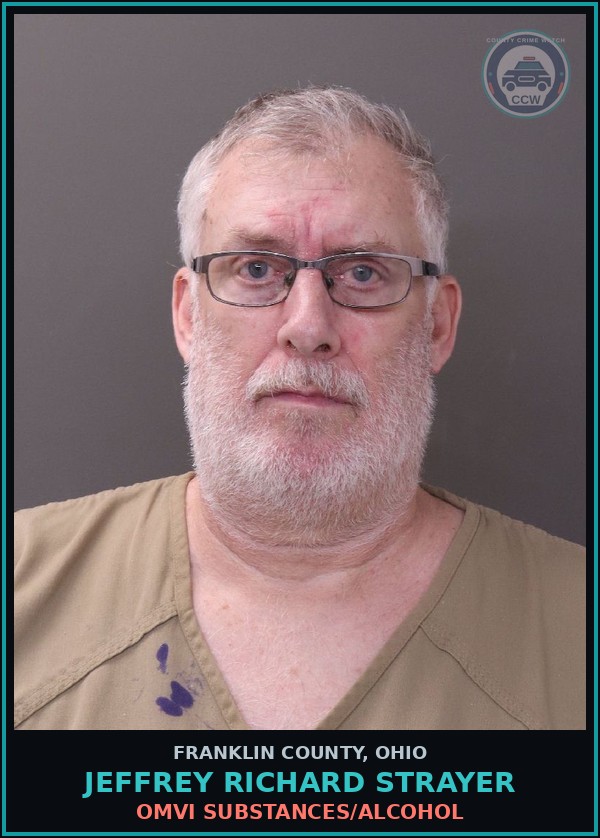 Booking mugshot of Jeffrey Richard Strayer in Franklin County