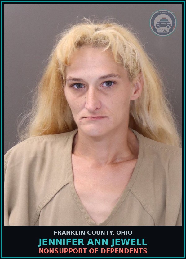 Booking mugshot of Jennifer Ann Jewell in Franklin County