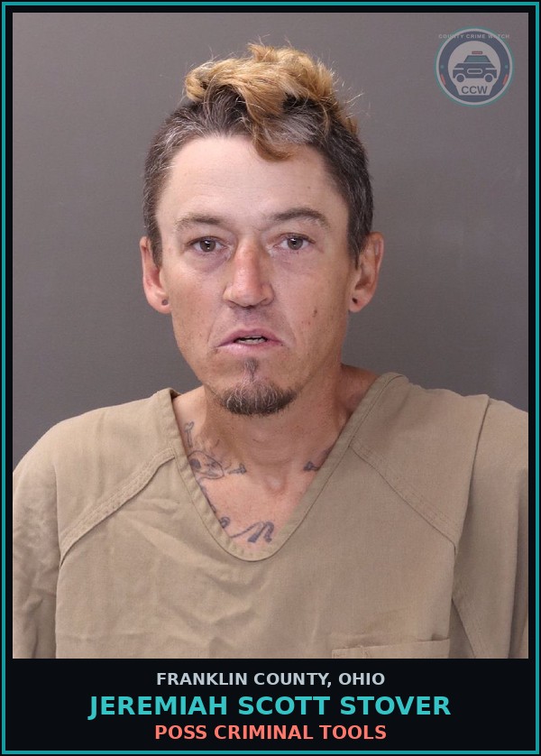 Booking mugshot of Jeremiah Scott Stover in Franklin County
