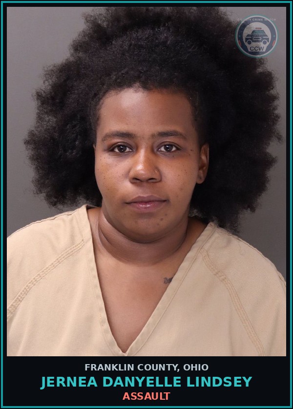 Booking mugshot of Jernea Danyelle Lindsey in Franklin County
