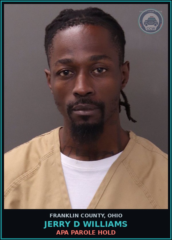Booking mugshot of Jerry D Williams in Franklin County