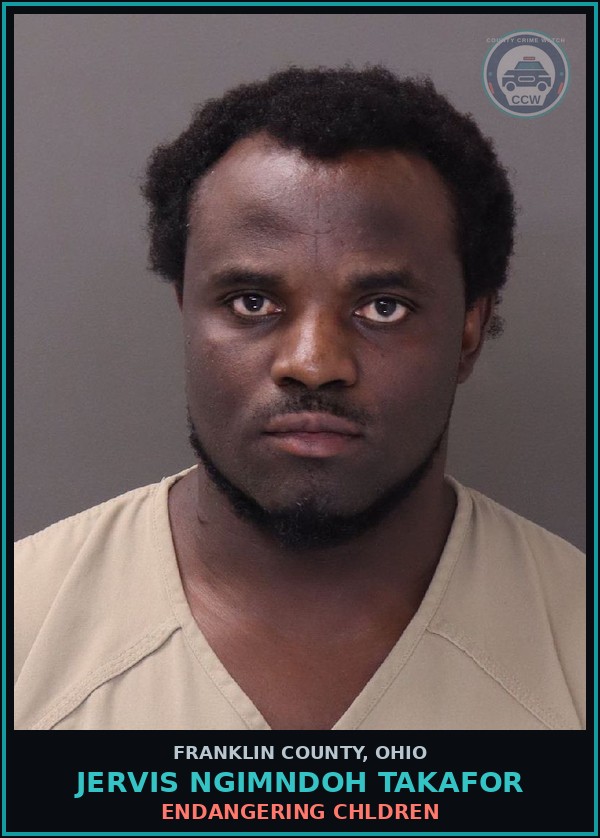 Booking mugshot of Jervis Ngimndoh Takafor in Franklin County
