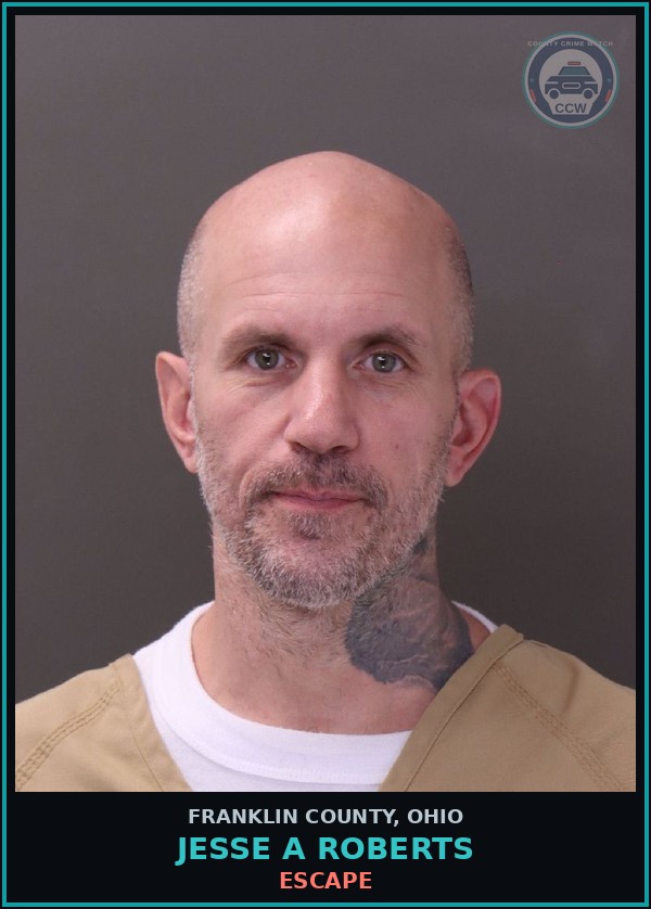 Booking mugshot of Jesse A Roberts in Franklin County