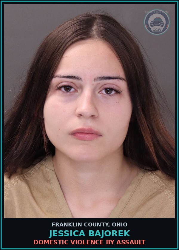 Booking mugshot of Jessica Bajorek in Franklin County