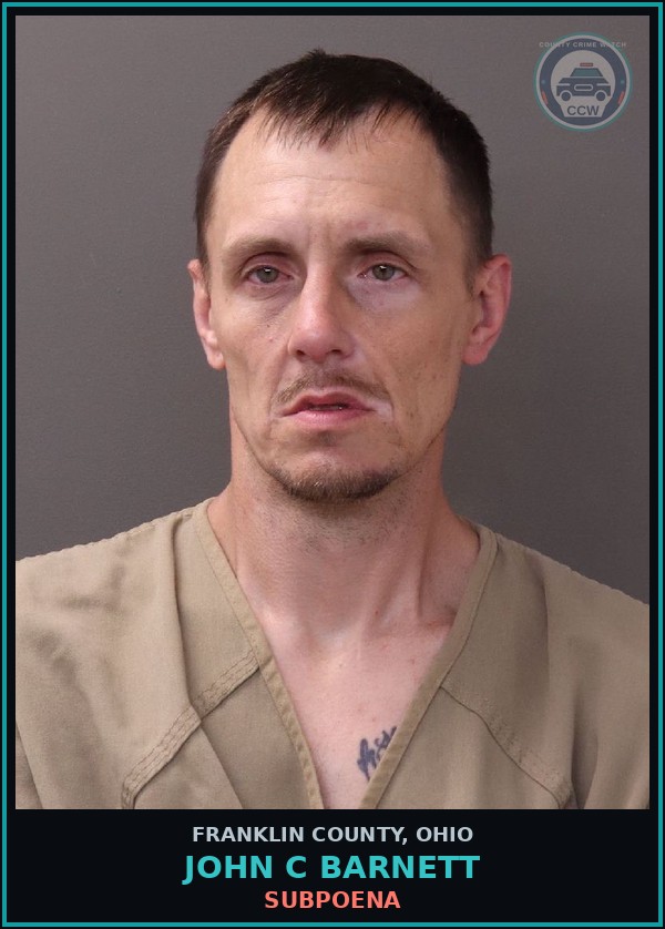 Booking mugshot of John C Barnett in Franklin County