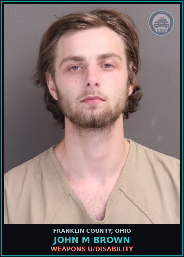 Booking mugshot of John M Brown in Franklin County