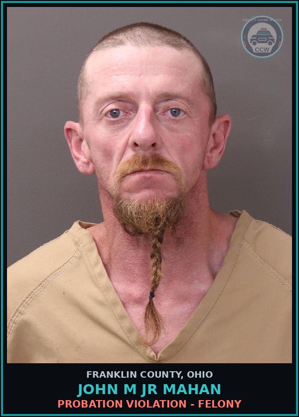 Booking mugshot of John M Jr Mahan in Franklin County