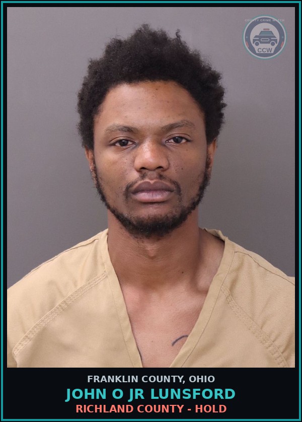 Booking mugshot of John O Jr Lunsford in Franklin County