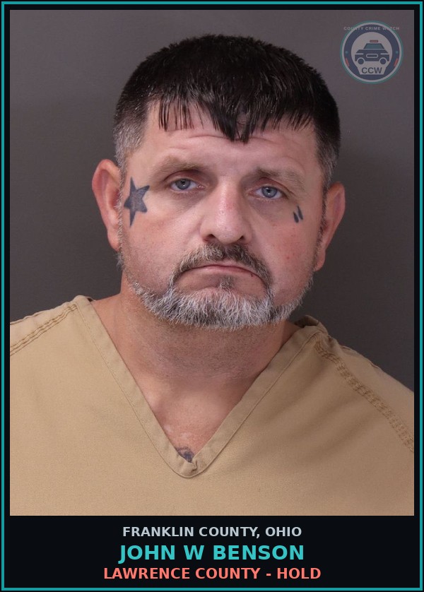 Booking mugshot of John W Benson in Franklin County