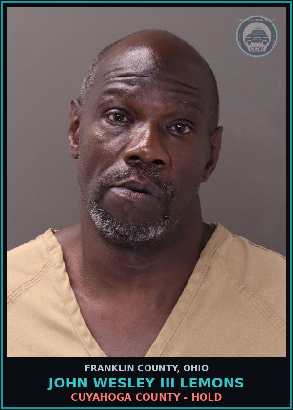 Booking mugshot of John Wesley Iii Lemons in Franklin County