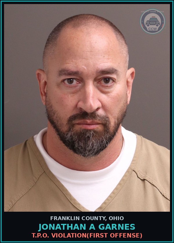 Booking mugshot of Jonathan A Garnes in Franklin County