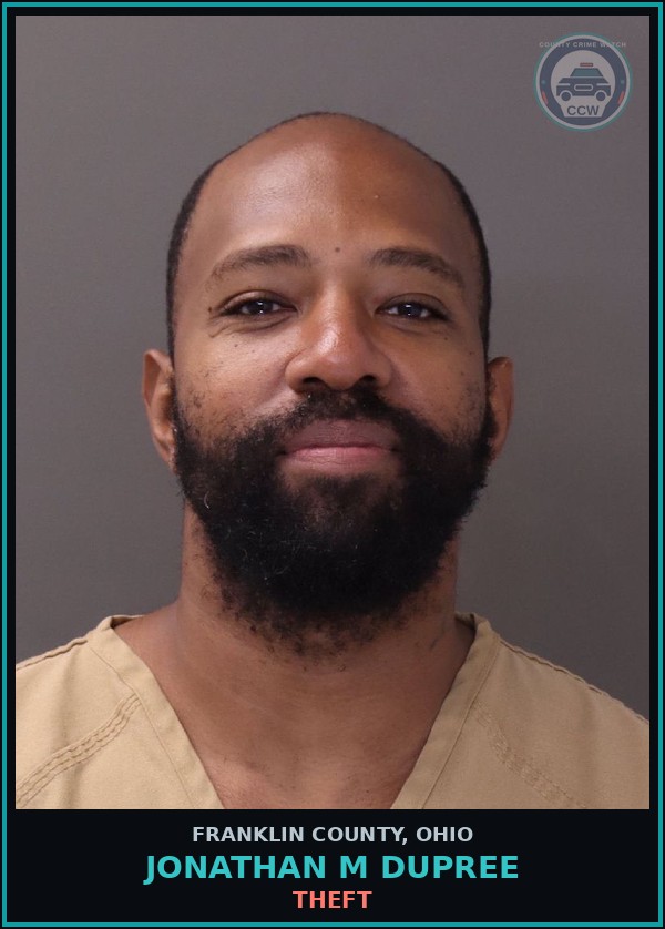 Booking mugshot of Jonathan M Dupree in Franklin County