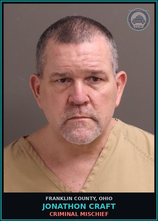 Booking mugshot of Jonathon Craft in Franklin County