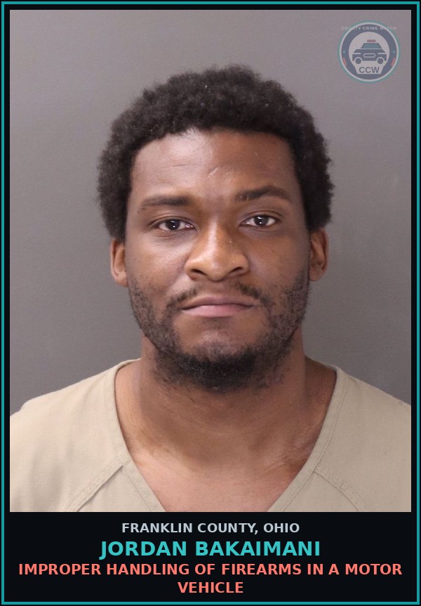 Booking mugshot of Jordan Bakaimani in Franklin County