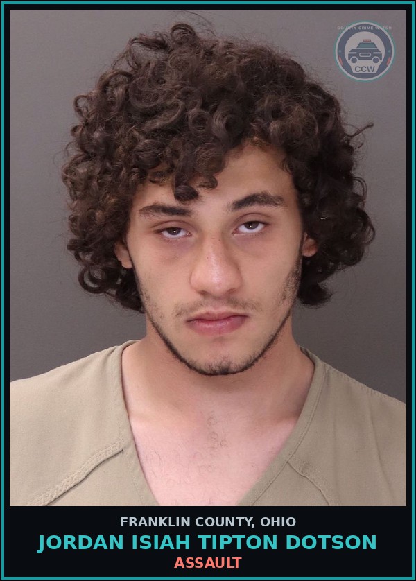 Booking mugshot of Jordan Isiah Tipton Dotson in Franklin County