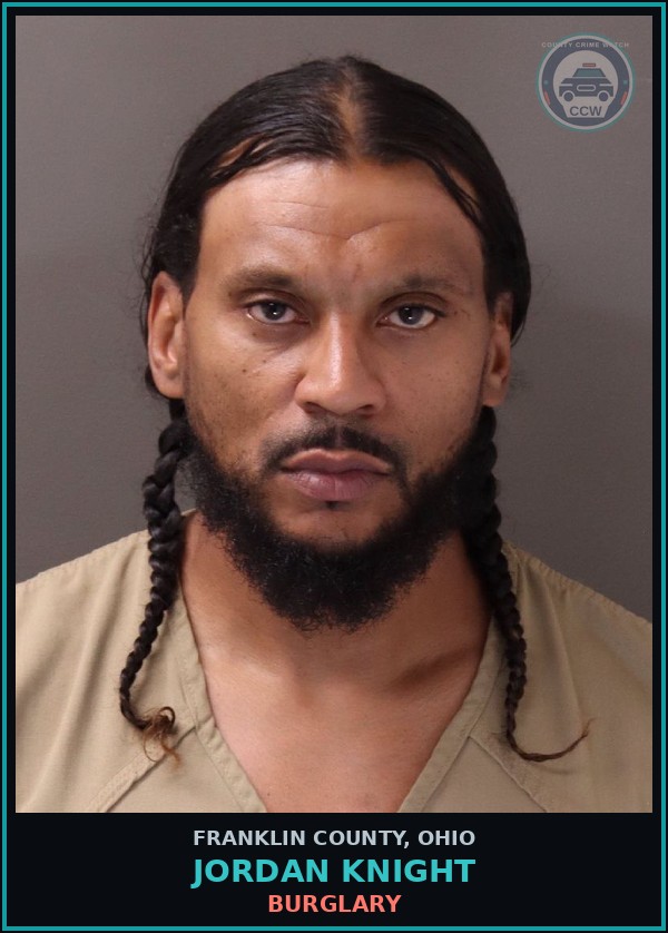 Booking mugshot of Jordan Knight in Franklin County