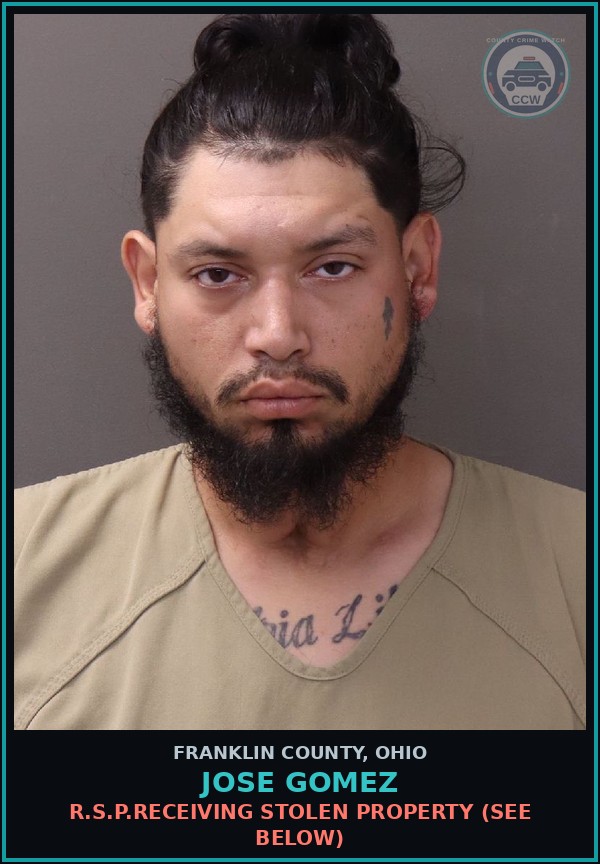 Booking mugshot of Jose Gomez in Franklin County