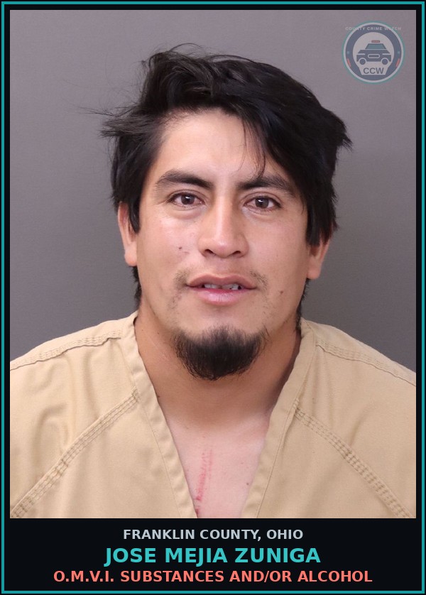 Booking mugshot of Jose Mejia Zuniga in Franklin County