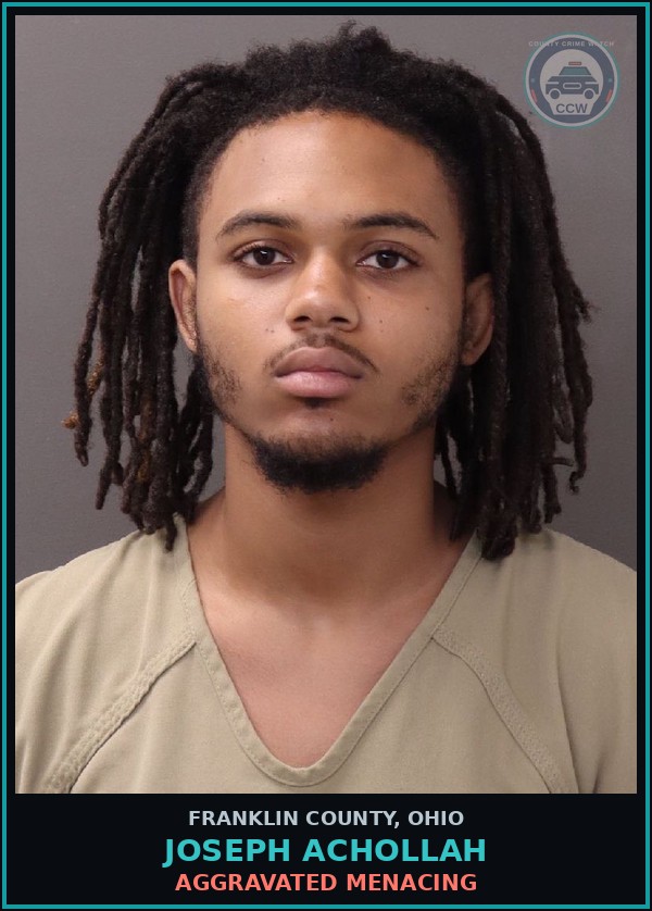 Booking mugshot of Joseph Achollah in Franklin County