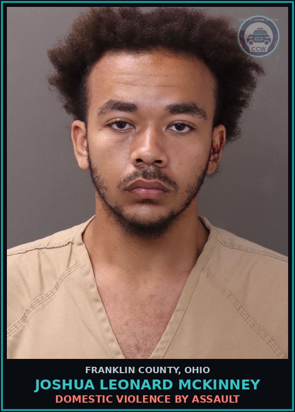 Booking mugshot of Joshua Leonard Mckinney in Franklin County
