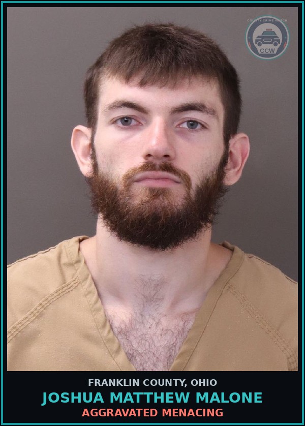 Booking mugshot of Joshua Matthew Malone in Franklin County
