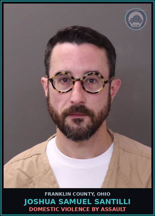 Booking mugshot of Joshua Samuel Santilli in Franklin County