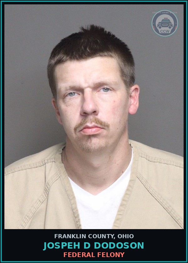 Booking mugshot of Jospeh D Dodoson in Franklin County