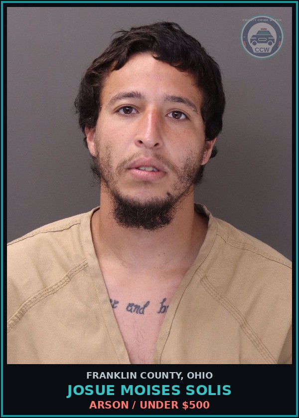 Booking mugshot of Josue Moises Solis in Franklin County