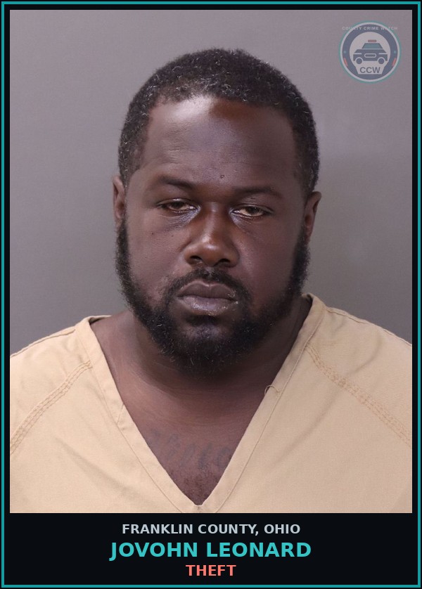 Booking mugshot of Jovohn Leonard in Franklin County