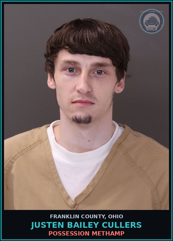 Booking mugshot of Justen Bailey Cullers in Franklin County