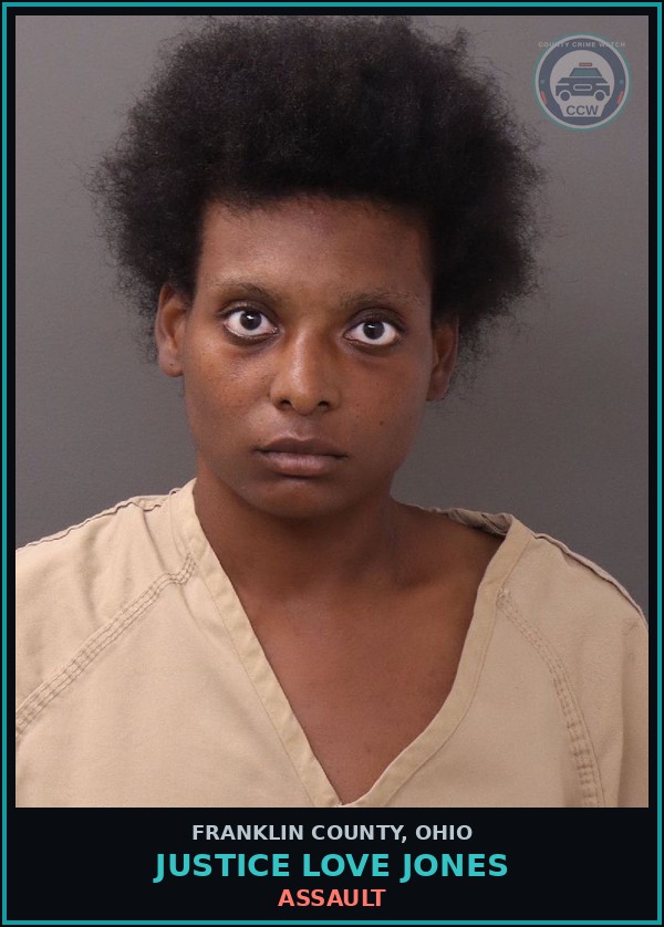 Booking mugshot of Justice Love Jones in Franklin County