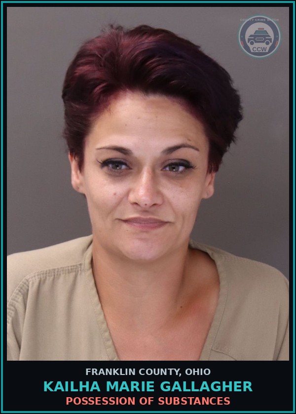 Booking mugshot of Kailha Marie Gallagher in Franklin County