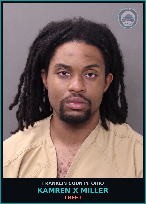 Booking mugshot of Kamren X Miller in Franklin County