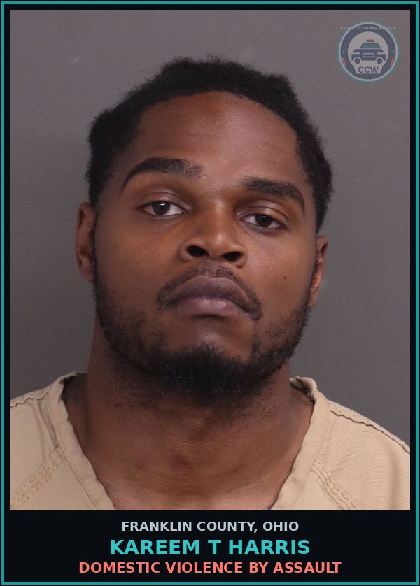Booking mugshot of Kareem T Harris in Franklin County