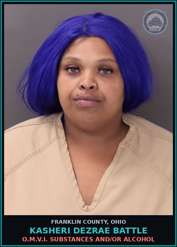 Booking mugshot of Kasheri Dezrae Battle in Franklin County