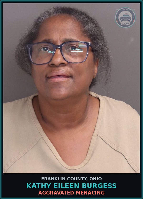 Booking mugshot of Kathy Eileen Burgess in Franklin County