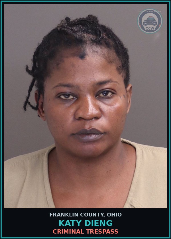 Booking mugshot of Katy Dieng in Franklin County
