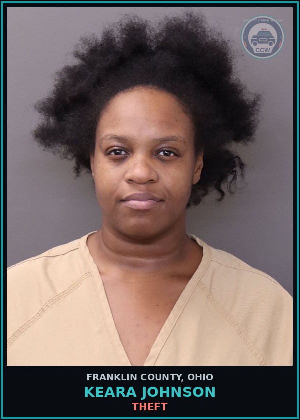 Booking mugshot of Keara Johnson in Franklin County